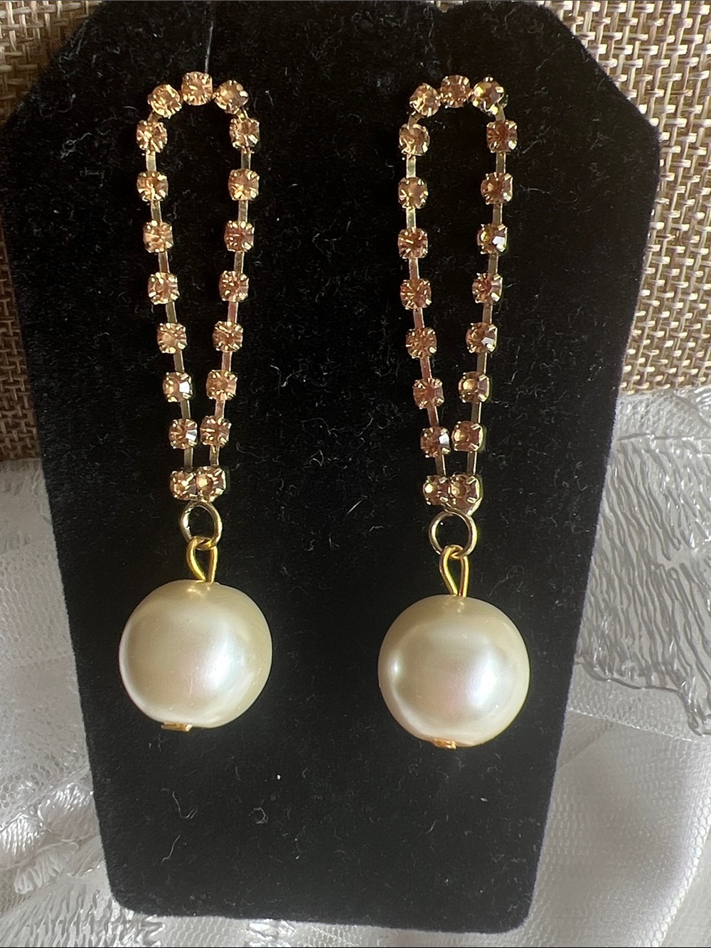 Gold Pearl Drop Earrings - Elegant Women Jewelry
